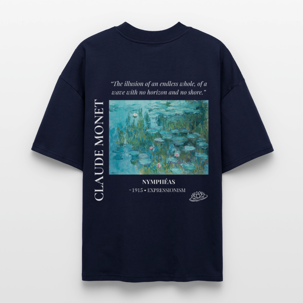 NYMPHÉAS Oversized Unisex Organic T-shirt - Dark - navy