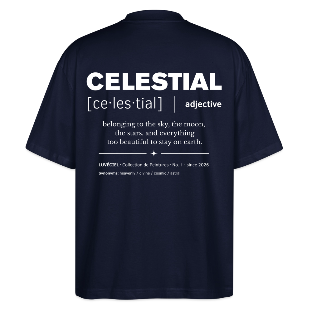 CELESTIAL Oversized Unisex Organic T-shirt - Dark - navy