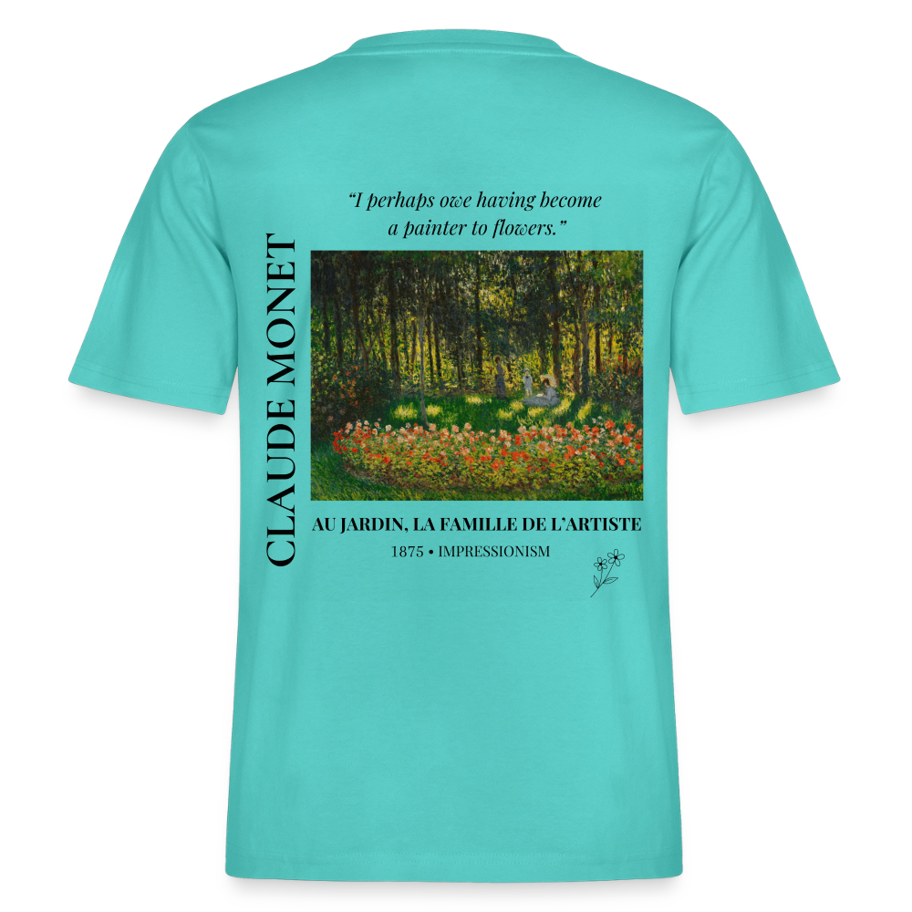 AU JARDIN, LA FAMILLE DE L’ARTISTE Relaxed Unisex Organic T-Shirt - Bright - Poolblau