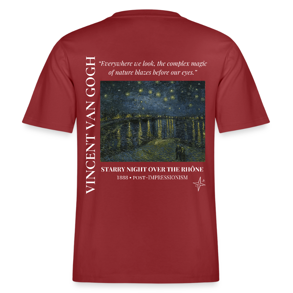 STARRY NIGHT OVER THE RHÔNE Relaxed Organic T-Shirt - Dark - Erdrot