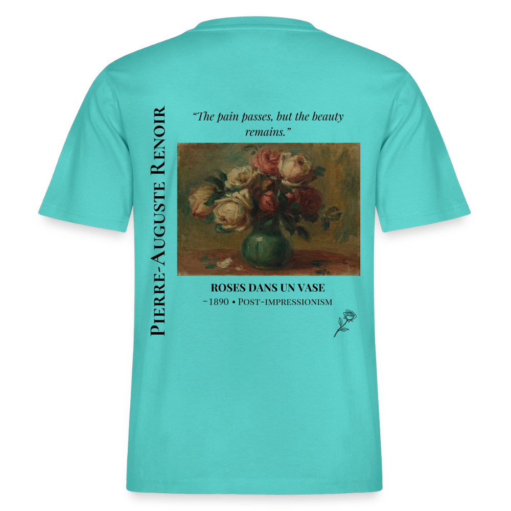 ROSES DANS UN VASE Relaxed Unisex Organic T-Shirt - Bright - Poolblau
