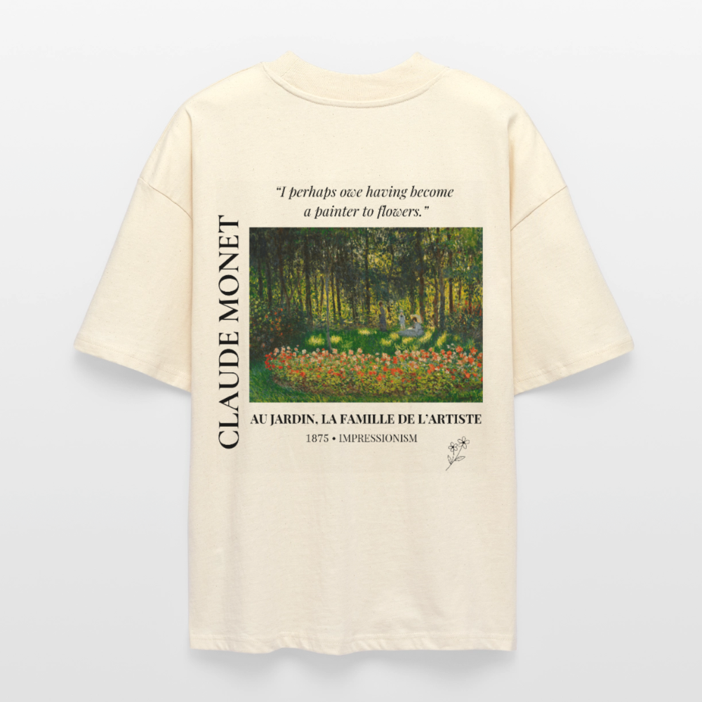 AU JARDIN, LA FAMILLE DE L’ARTISTE Oversized Unisex Organic T-shirt - Bright - Natur