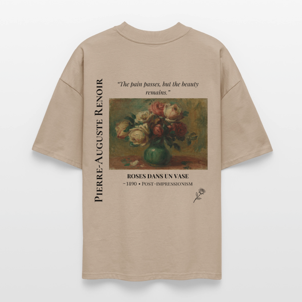 ROSES DANS UN VASE Oversized Unisex Organic T-shirt - Bright - stone