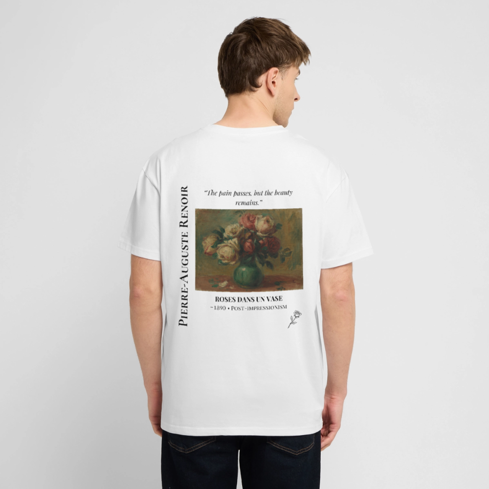 ROSES DANS UN VASE Oversized Unisex Organic T-shirt - Bright - white