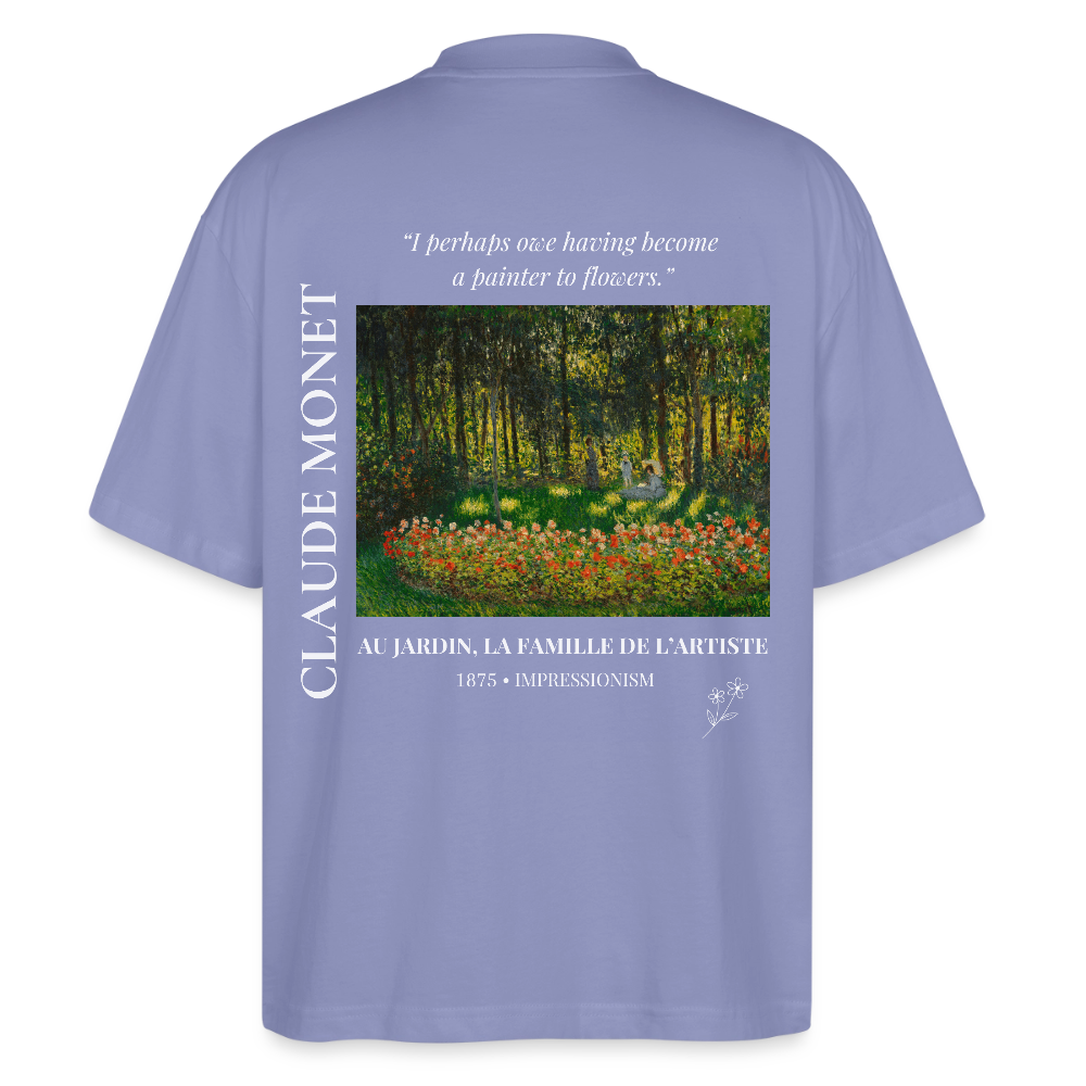 AU JARDIN, LA FAMILLE DE L’ARTISTE Oversized Unisex Organic T-shirt - Dark - Violett