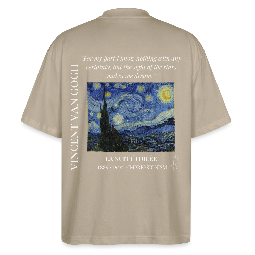 LA NUIT ÉTOILÉE Oversized Unisex Organic T-shirt - Dark - stone