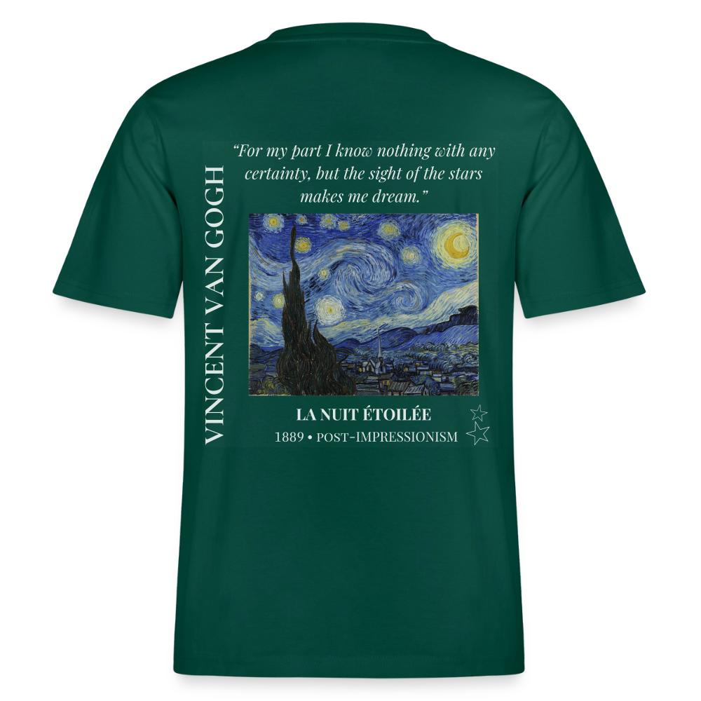 LA NUIT ÉTOILÉE Relaxed Unisex Organic T-Shirt - Dark - Forest