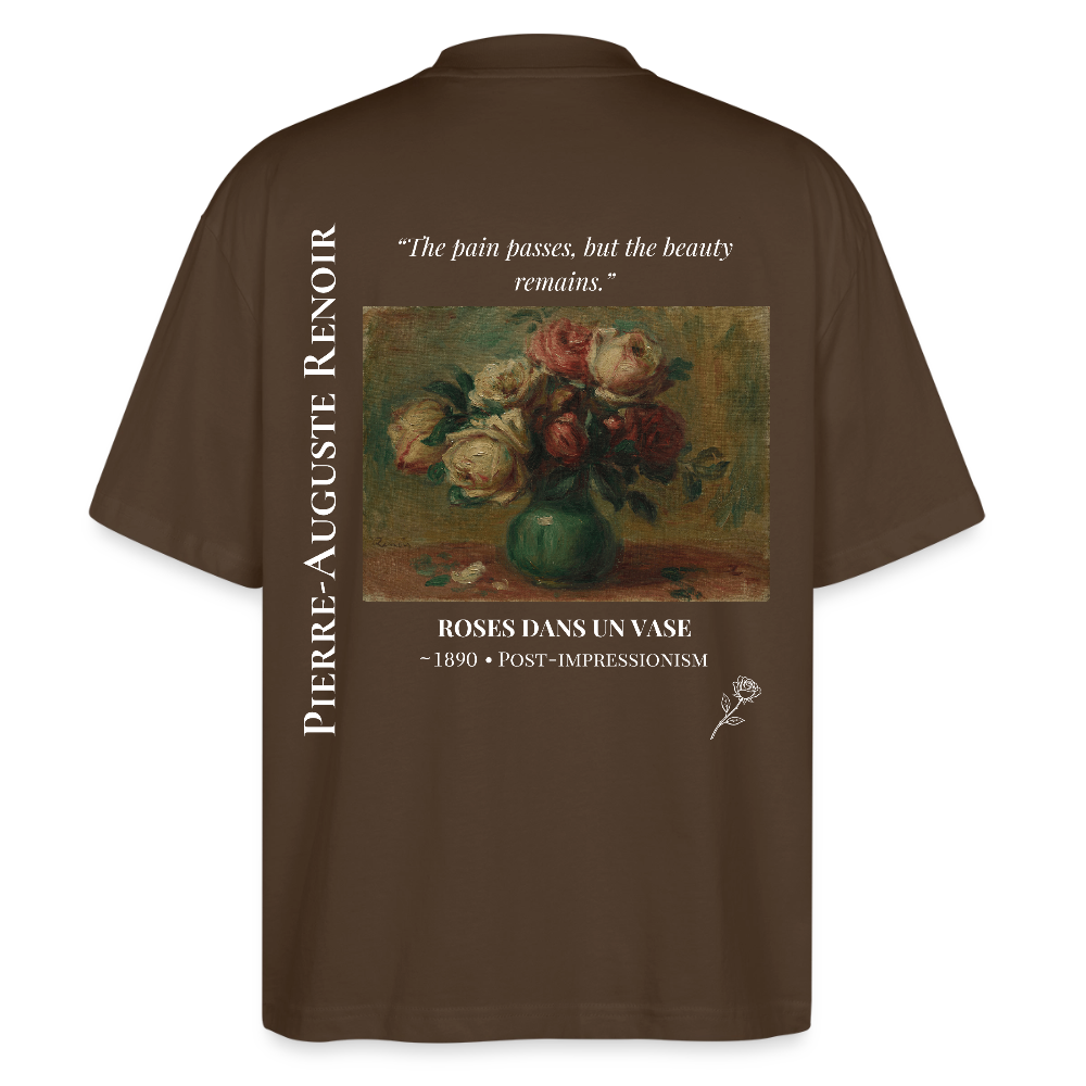 ROSES DANS UN VASE Oversized Unisex Organic T-shirt - Dark - mocha