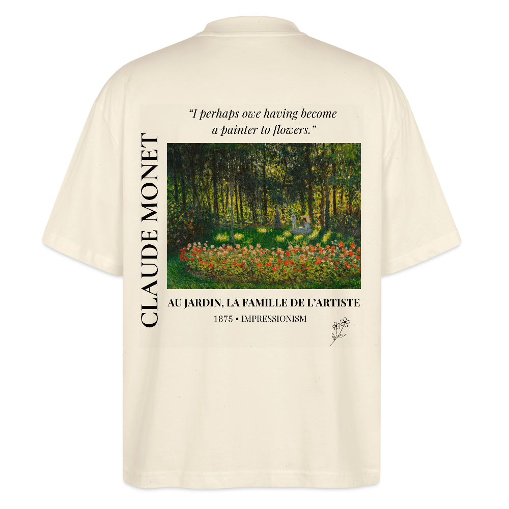 AU JARDIN, LA FAMILLE DE L’ARTISTE Oversized Unisex Organic T-shirt - Bright - Natur
