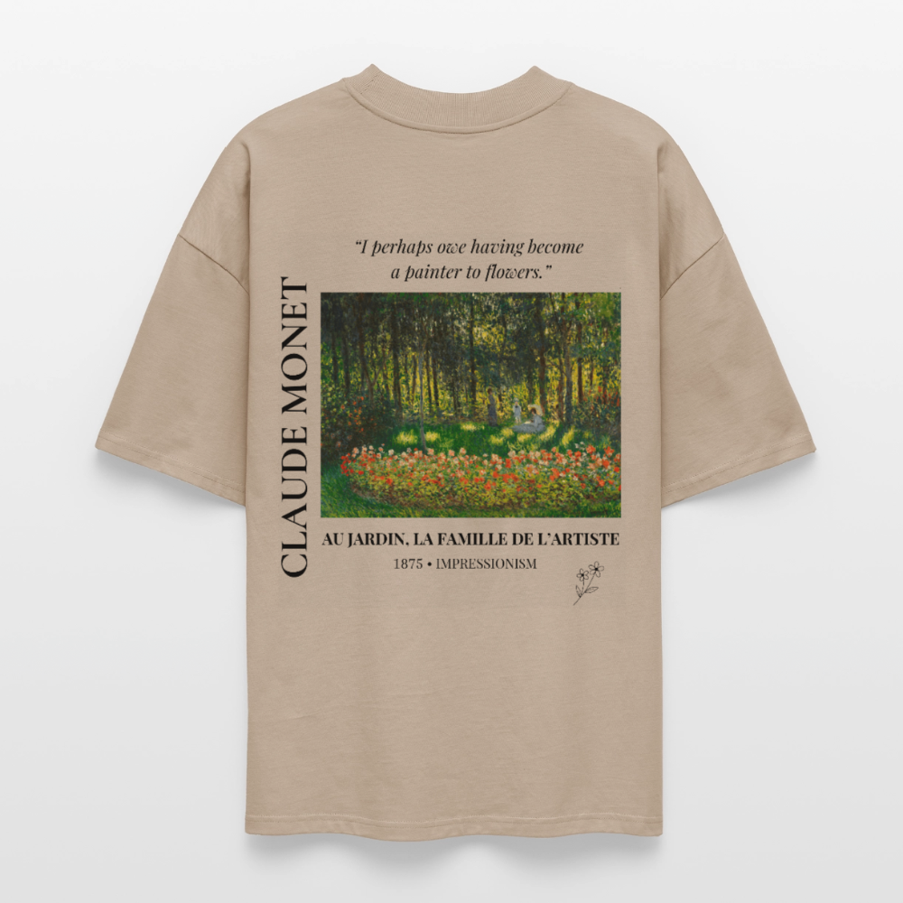AU JARDIN, LA FAMILLE DE L’ARTISTE Oversized Unisex Organic T-shirt - Bright - Steingrau