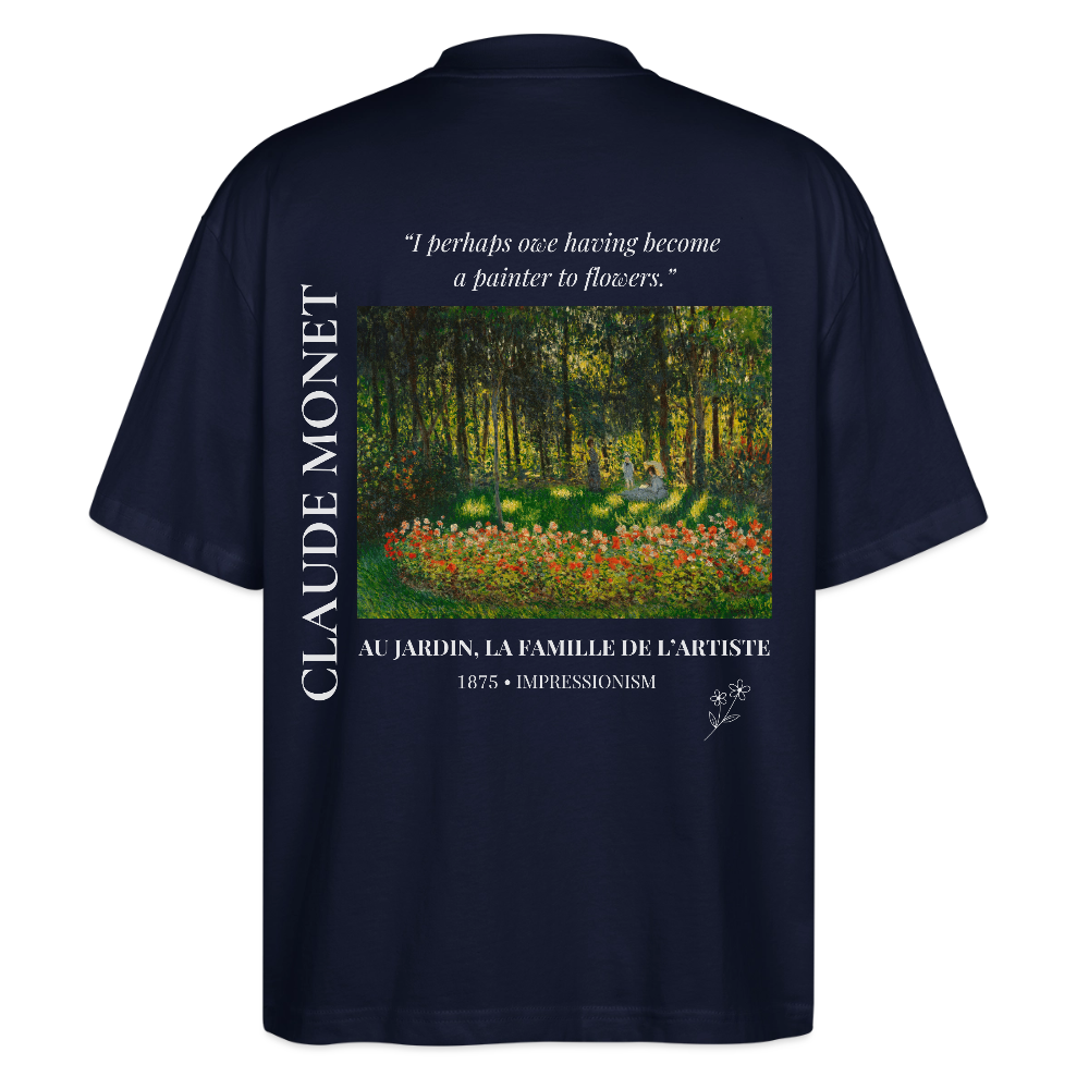 AU JARDIN, LA FAMILLE DE L’ARTISTE Oversized Unisex Organic T-shirt - Dark - Navy