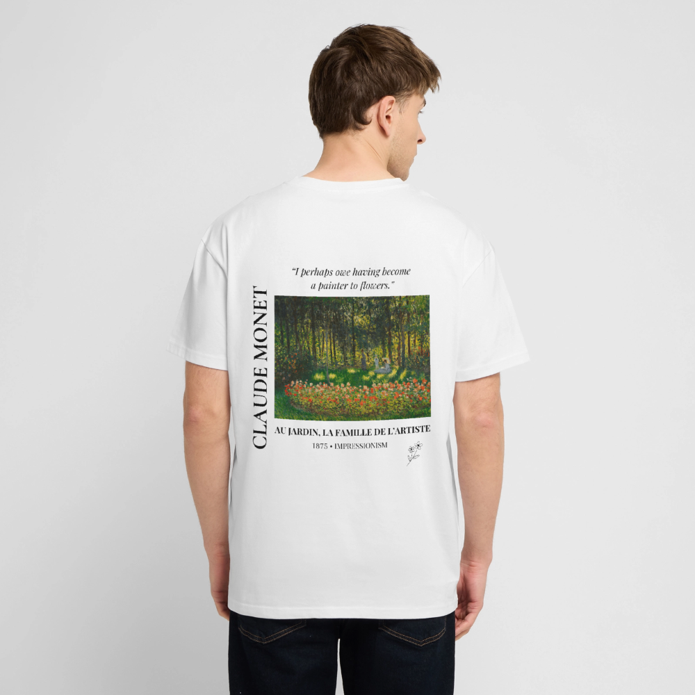 AU JARDIN, LA FAMILLE DE L’ARTISTE Oversized Unisex Organic T-shirt - Bright - Weiß