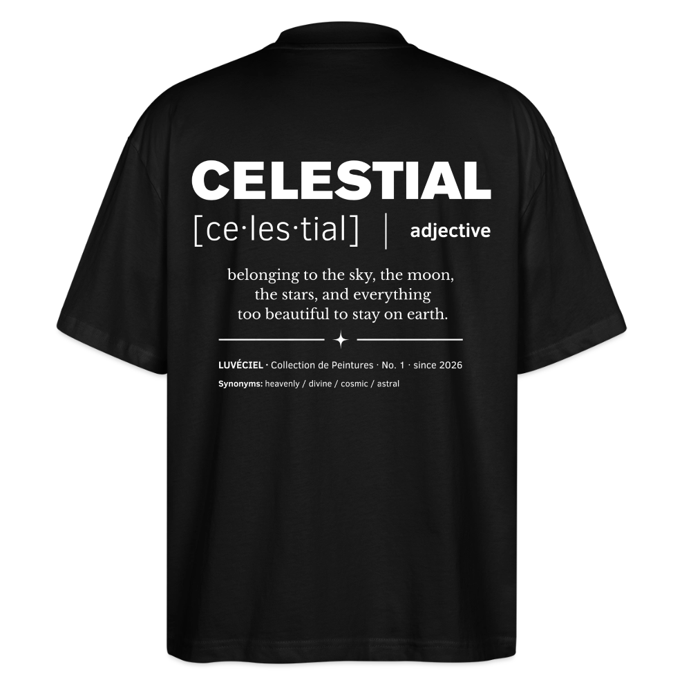 CELESTIAL Oversized Unisex Organic T-shirt - Dark - black
