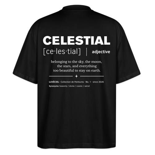 CELESTIAL Oversized Unisex Organic T-shirt - Dark - black