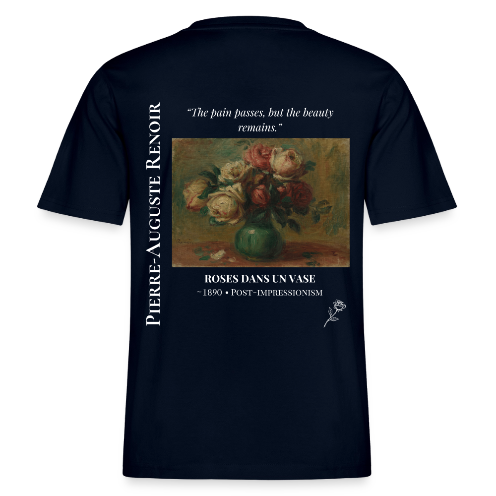 ROSES DANS UN VASE Relaxed Unisex Organic T-Shirt - Dark - Navy