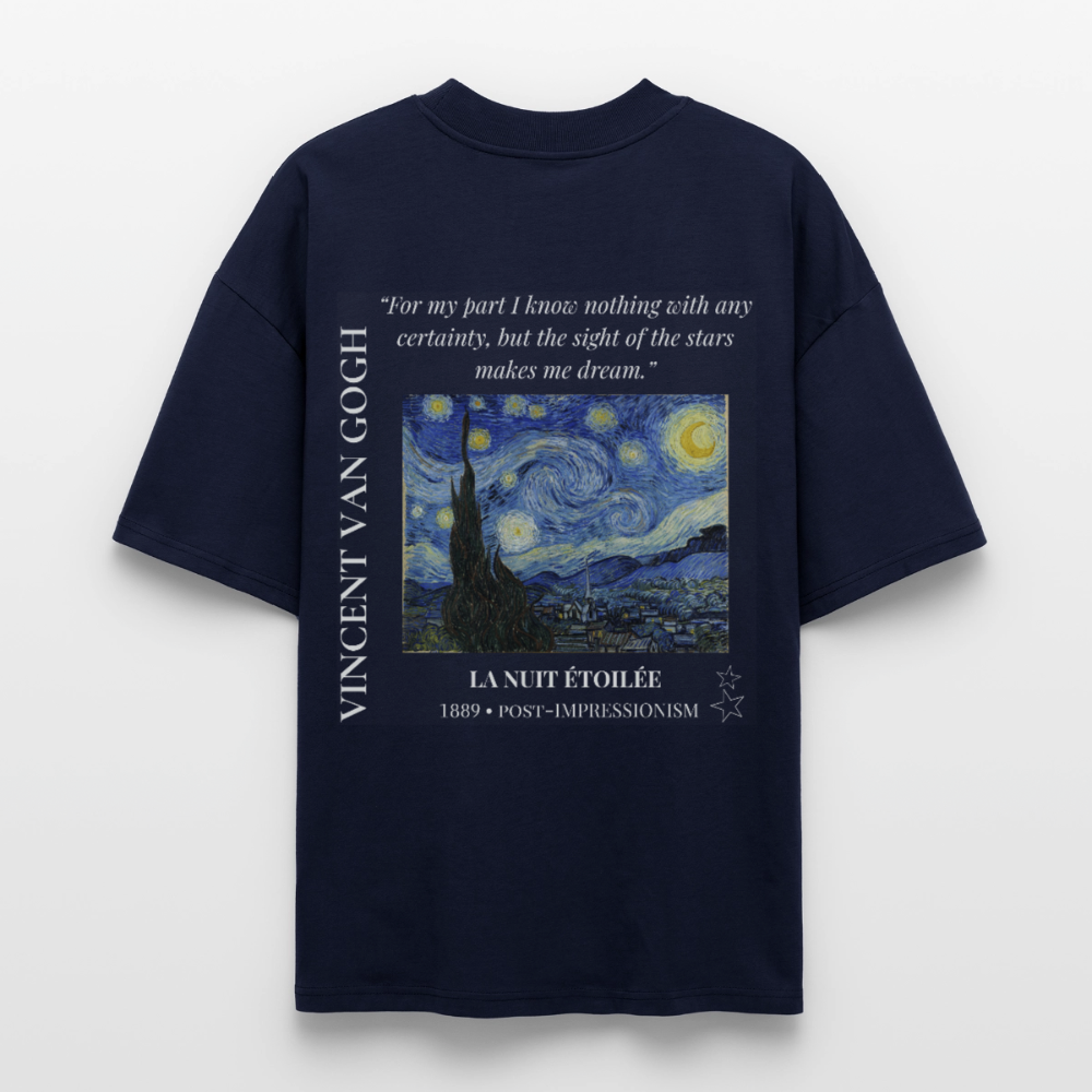 LA NUIT ÉTOILÉE Oversized Unisex Organic T-shirt - Dark - navy