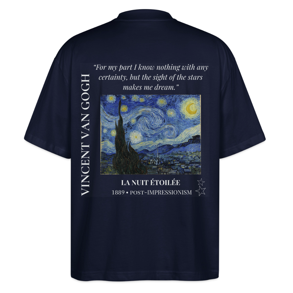 LA NUIT ÉTOILÉE Oversized Unisex Organic T-shirt - Dark - navy