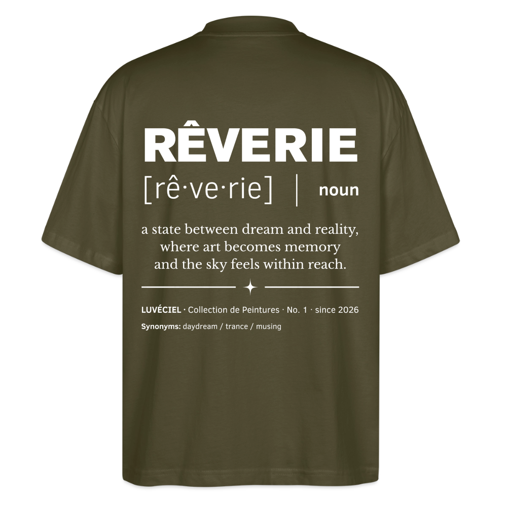 RÊVERIE Oversized Unisex Organic T-shirt - Dark - khaki