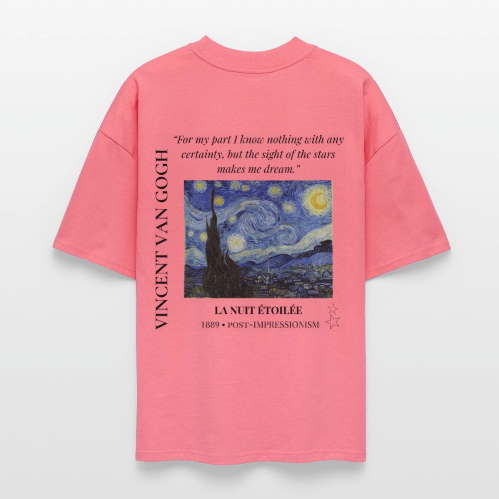 LA NUIT ÉTOILÉE Oversized Unisex Organic T-shirt - Bright - pink joy 