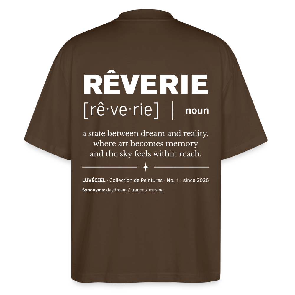 RÊVERIE Oversized Unisex Organic T-shirt - Dark - mocha