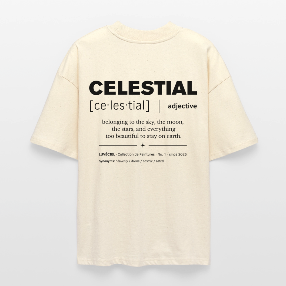 CELESTIAL Oversized Unisex Organic T-shirt - Bright - soft Ecru