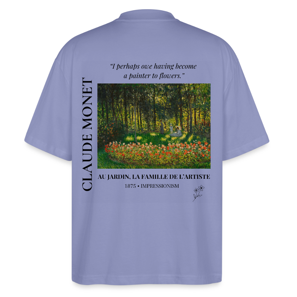 AU JARDIN, LA FAMILLE DE L’ARTISTE Oversized Unisex Organic T-shirt - Bright - Violett