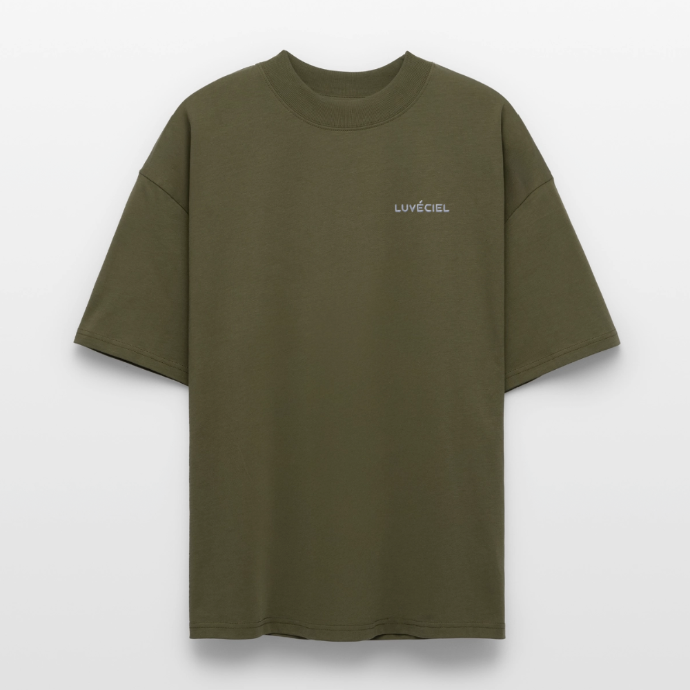 LA NUIT ÉTOILÉE Oversized Unisex Organic T-shirt - Dark - khaki