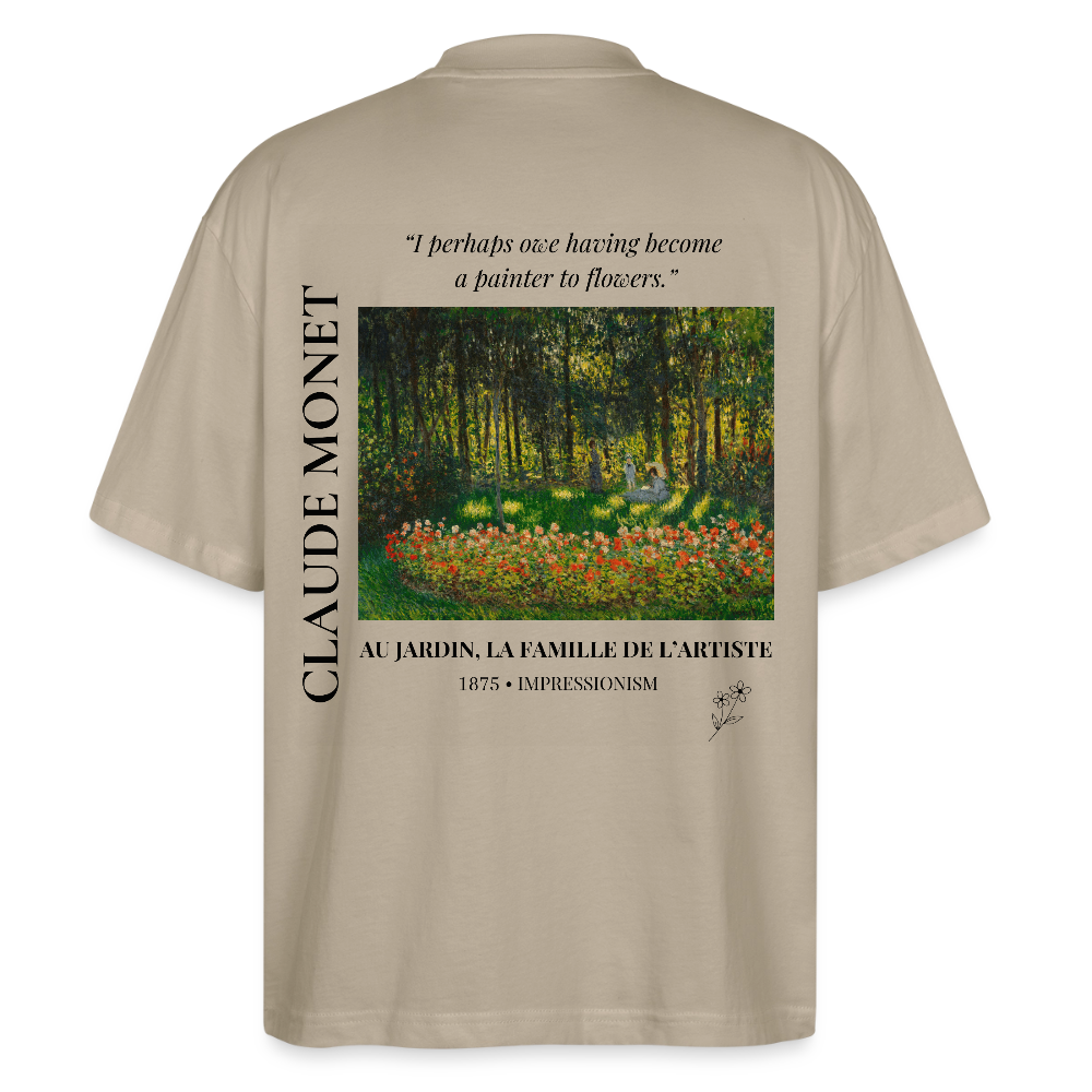 AU JARDIN, LA FAMILLE DE L’ARTISTE Oversized Unisex Organic T-shirt - Bright - Steingrau