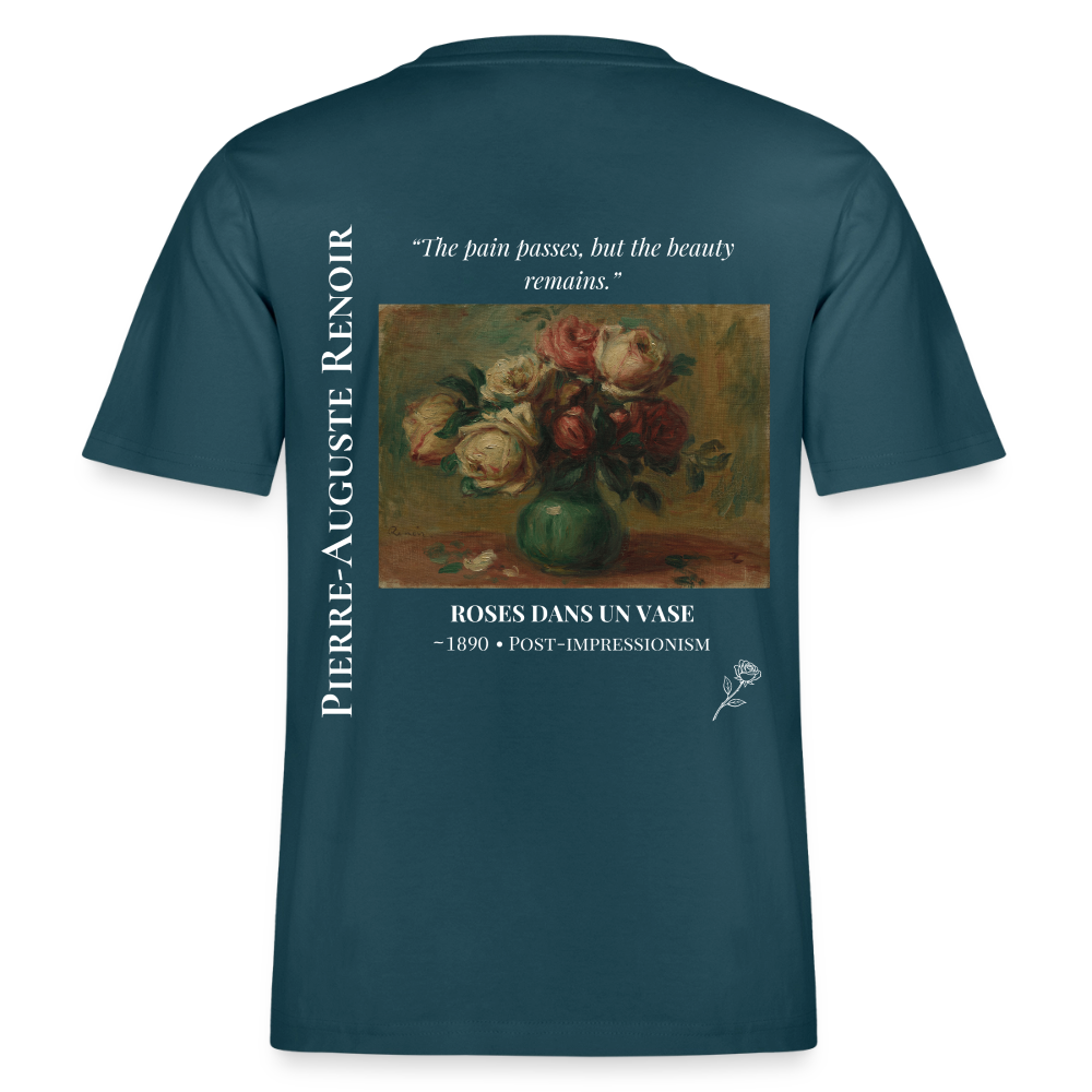 ROSES DANS UN VASE Relaxed Unisex Organic T-Shirt - Dark - Dunkles Petrol